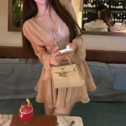 French Style V-neck Dress Women