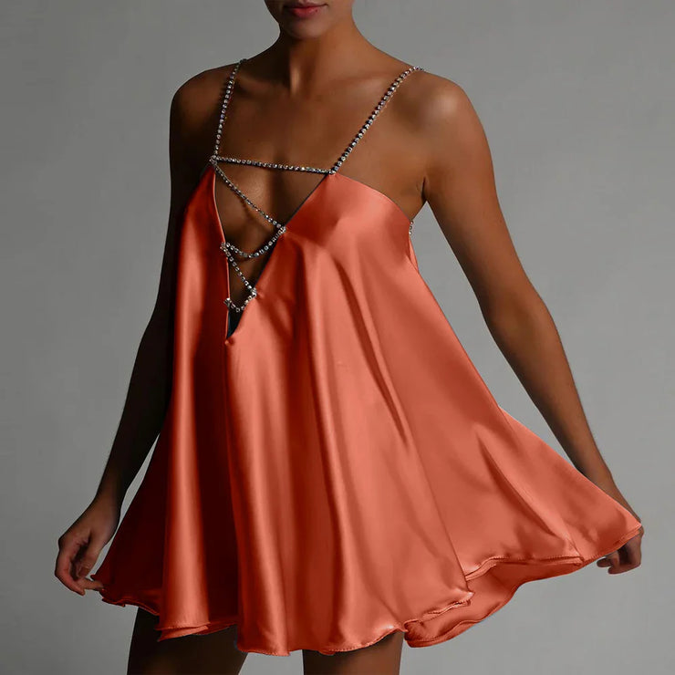 Straps and Neck Sexy Dress