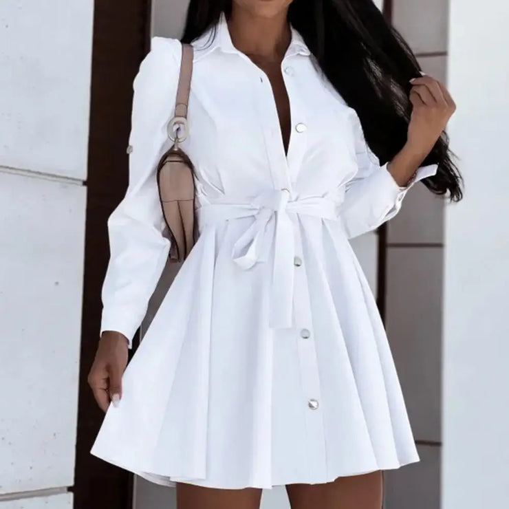 Women Mini Shirt Dress
