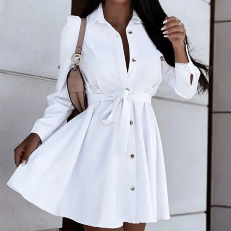 Women Mini Shirt Dress