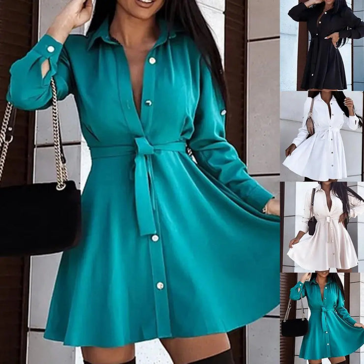 Women Mini Shirt Dress